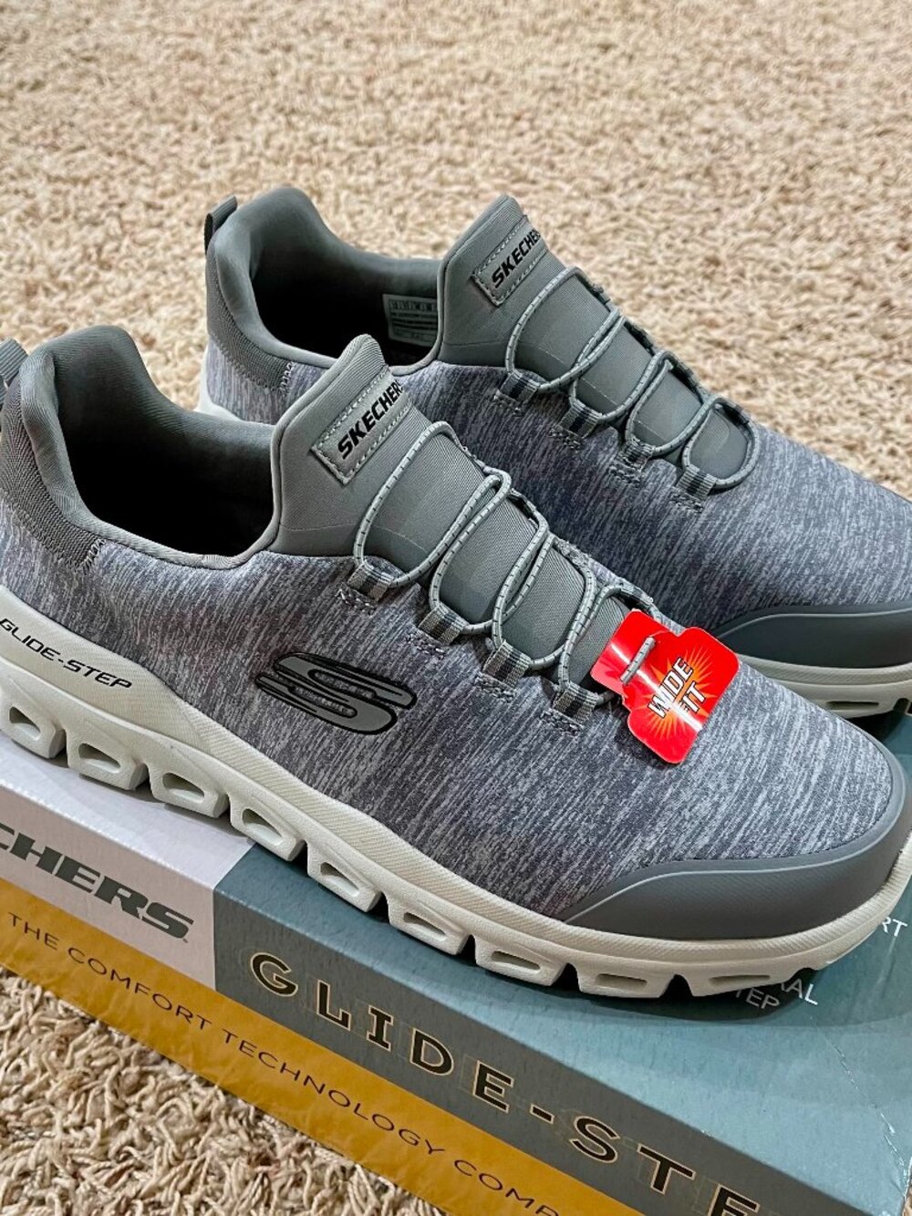 Skechers Men's Glide-Step Ryla Wide-Width Training Sneakers Shoes Gray, Size 12